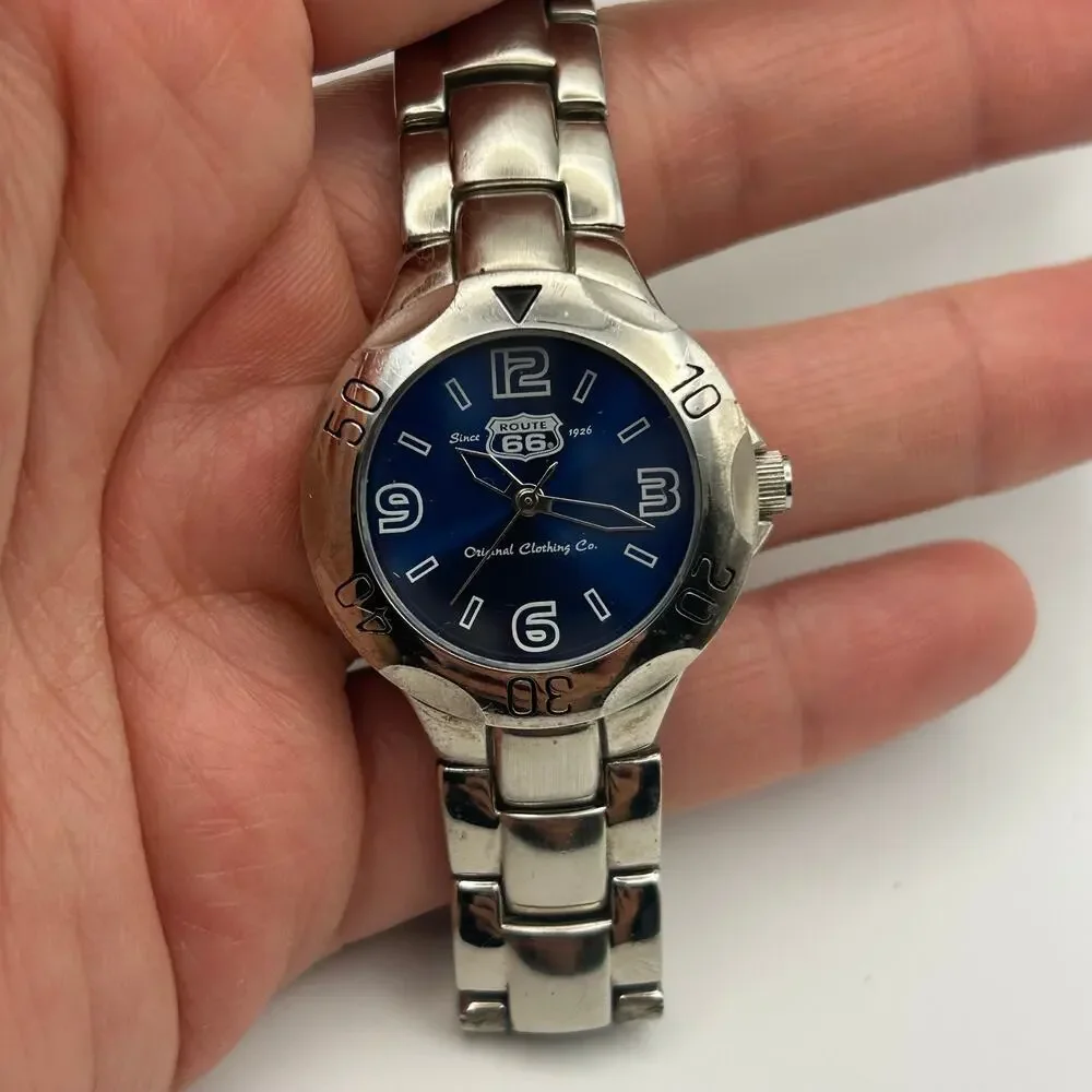 Route 66 Original Clothing Co. St. Steel Blue Face Women’s Watch